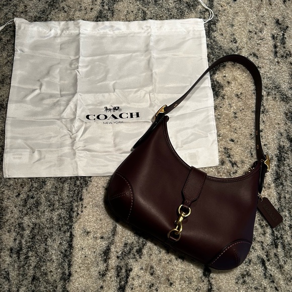 Coach Hamptons Hobo Bag Re-Edition 2005 Black Currant Gold Clasp - Picture 3 of 12